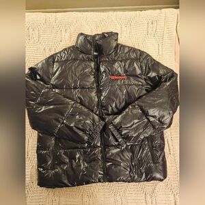 Spalding Shiny Black Puffer Jacket